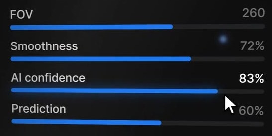 Sliders for smoothness, AI confidence and prediction